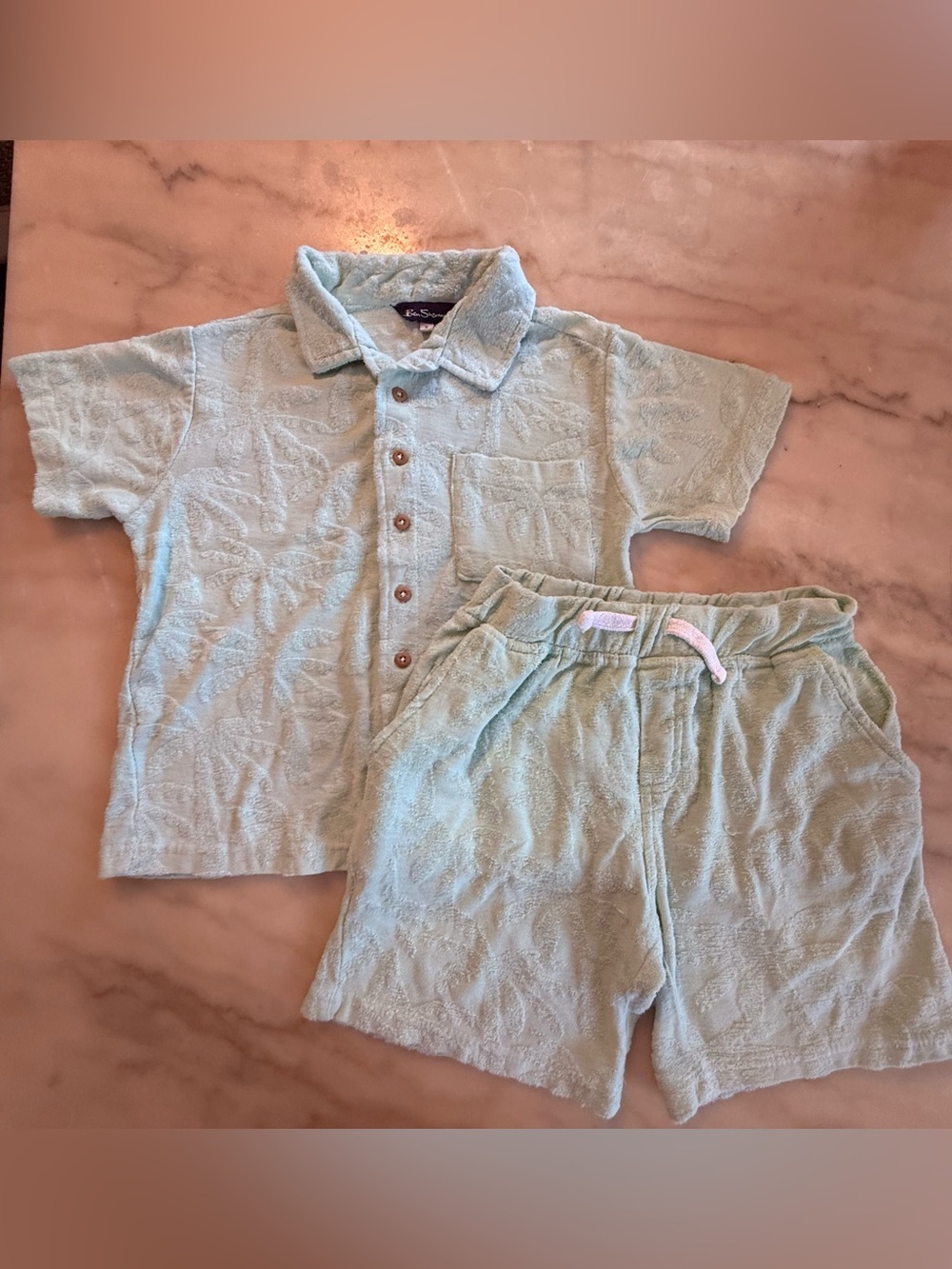 Ben Sherman Boys mint Green Terry Towel 2 Piece Cabanna Set size 8